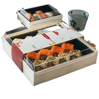 I contenitori giapponesi di sushi del pranzo del contenitore eliminabile da portar via di sushi incartano l'imballaggio